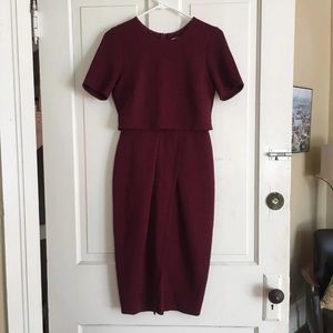 Burgandy tulip dress